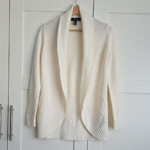 Forever 21 Cream Open-Front Cardigan